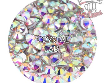 Glass Rhinestones || Crystal AB || Flat Back Non-Hotfix