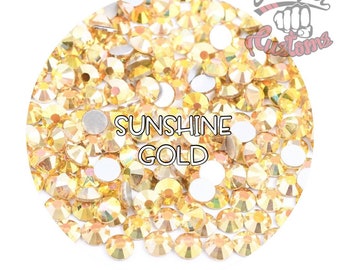 Glass Rhinestones || Sunshine Gold || Flat Back Non-Hotfix