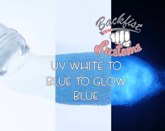 UV White to Blue to Glow Blue  || UV Blue Activated Glitter and Blue Glowing Glitter