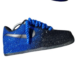 Custom Adult Fading Glitter AF1 Regular or Rope laces White or Black base shoe image 1