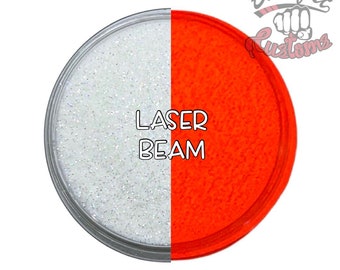 LASER BEAM || Opaque Chunky Phosphorescent Glitter, Red/Dark Pink Glow in the Dark