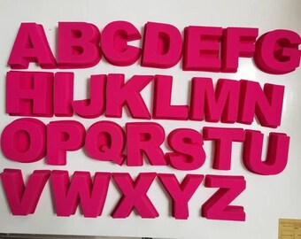 Single Letter ONLY - Giant pink letters SILICONE MOLDS || approx. 5.16in x 5.98in x 1.7in