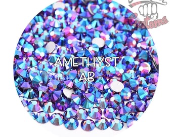 Glass Rhinestones || Amethyst AB || Flat Back Non-Hotfix