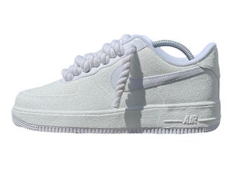 Solid Color Custom Adult Glitter AF1 (Regular or Rope laces) White or Black base shoe