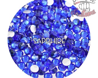 Glass Rhinestones || Sapphire || Flat Back Non-Hotfix