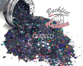 CURSED   || Solvent Resistant, Chunky Mix Holographic Glitter