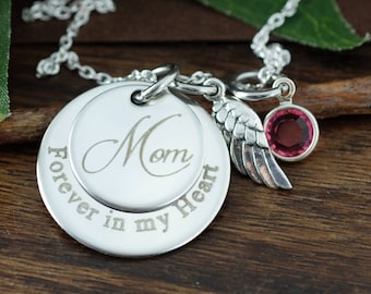 Forever in my Heart, Personalized Memorial Necklace, Remembrance Necklace, Loss Jewelry, Engraved Jewelry, Memorial Jewelry, Miscarriage