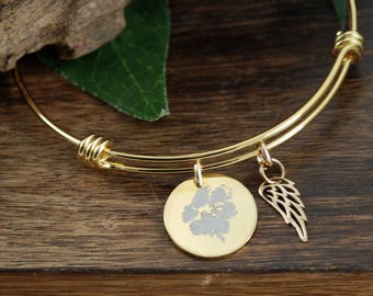 Your Pets Actual Paw Print, Actual Pet Paw Bracelet, Pet Paw Jewelry, Angel Wing Bracelet, Pet Memorial Charm Bracelet, Memorial Jewelry