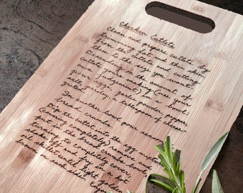 Handwritten Recipe Cutting Board, Mother's Day, Engraved Recipe, Grandma's Handwriting, Gift for Mom, Personalized Cutting Board
