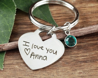 Custom Actual Handwriting Jewelry, Handwriting Keychain, Sentimental Gift, Mother Gift, Handwriting Keychain, Handwritten Gift