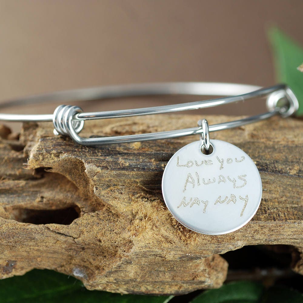 Custom Handwriting Jewelry Memorial Bracelet Actual Etsy
