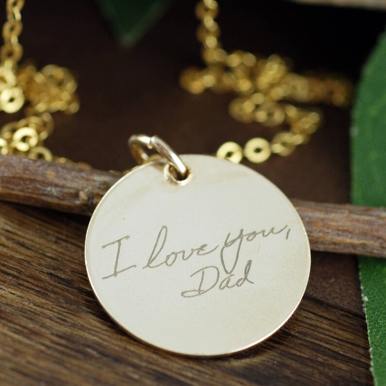 Actual Handwriting Necklace Handwritten Jewelry Memorial Etsy