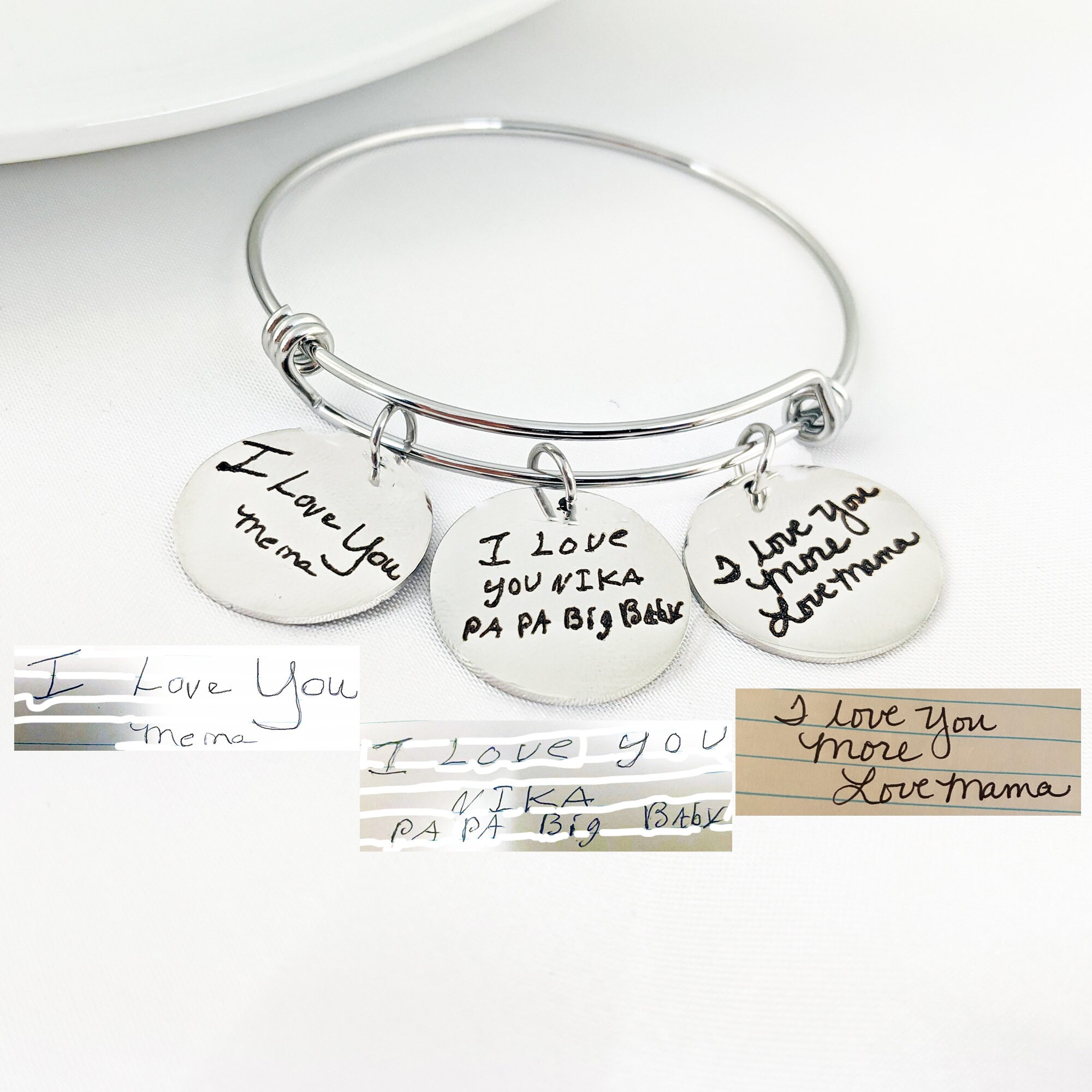 Actual Handwriting Jewelry Custom Handwriting Bracelet Etsy
