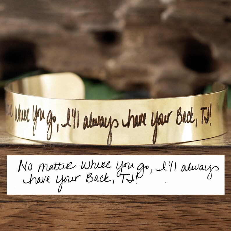 Rose Gold Handwriting Bracelet Signature Handwriting Etsy