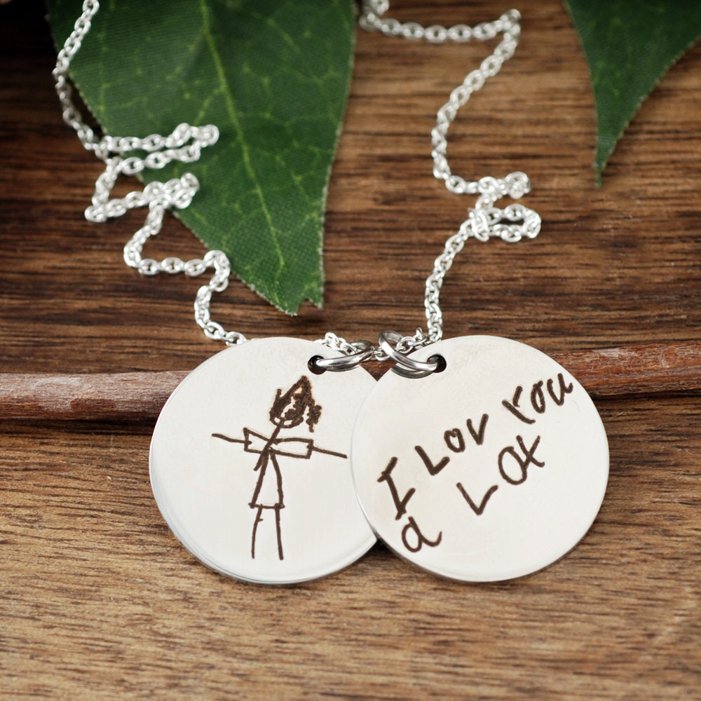 Custom Handwriting Necklace, Mother's Day Gift, Kids