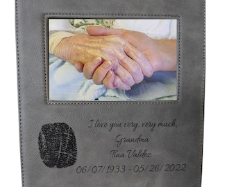 Finger Print Gift, Memorial Picture Frame, Engraved Frame, Personalized Photo Frame, Memorial Gift, Loss of Parent Gift, Mother's Day Gift