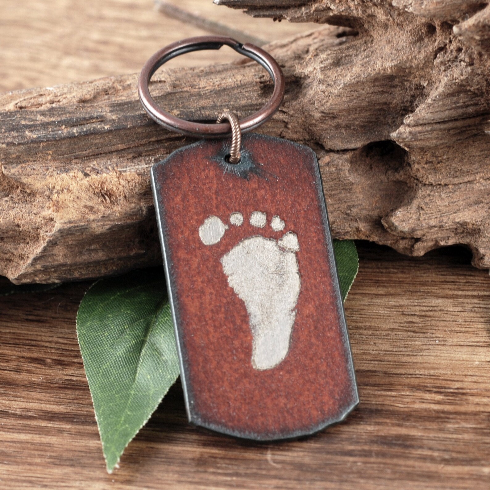 Actual Footprint Keychain Memorial Fingerprint Keychain Etsy