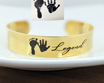 Personalized Baby Foot Bracelet, Actual Foot Print Bracelet, Mom Bracelet, Gift for Mom, Your First Breath Took ours away, Mother's Day Gift