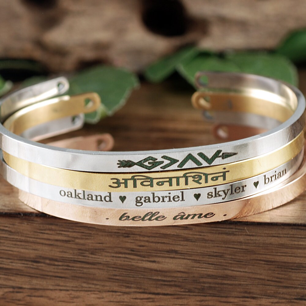 Engraved Cuff Bracelet Custom Engraved Cuff Engraved Cuff | Etsy