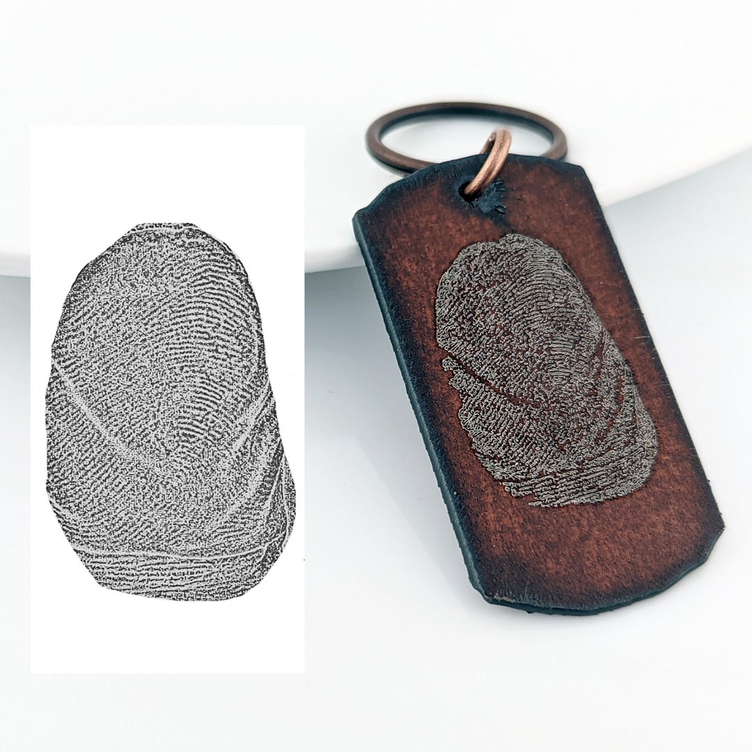 Actual Footprint Keychain, Memorial Fingerprint Keychain, Fingerprint