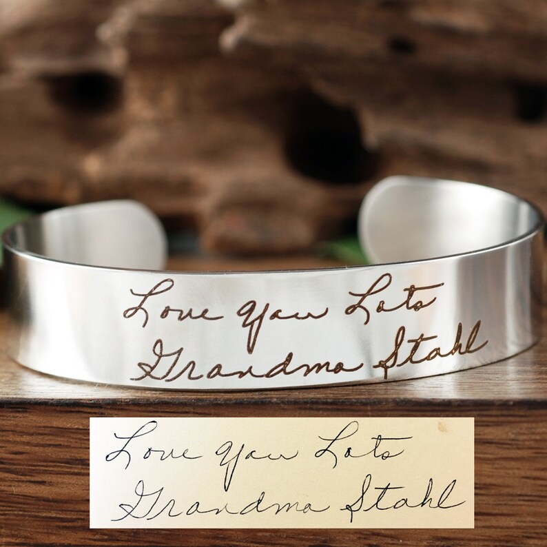 Rose Gold Handwriting Bracelet Signature Handwriting Etsy