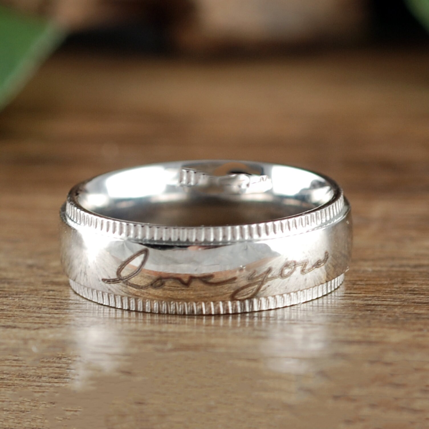 Promise Ring for Him Engraved Rings Men's Band Engraved Etsy