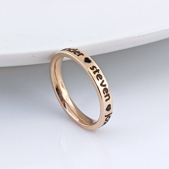 Double Name Ring, Kids Name Ring, Mothers Day Ring, Dainty Ring, Mom R –  Fastdeliverytees.com