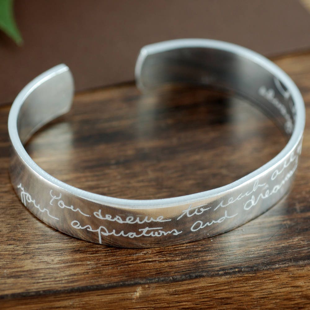 Custom Handwriting Bracelet Signature Bracelet Handwriting Etsy
