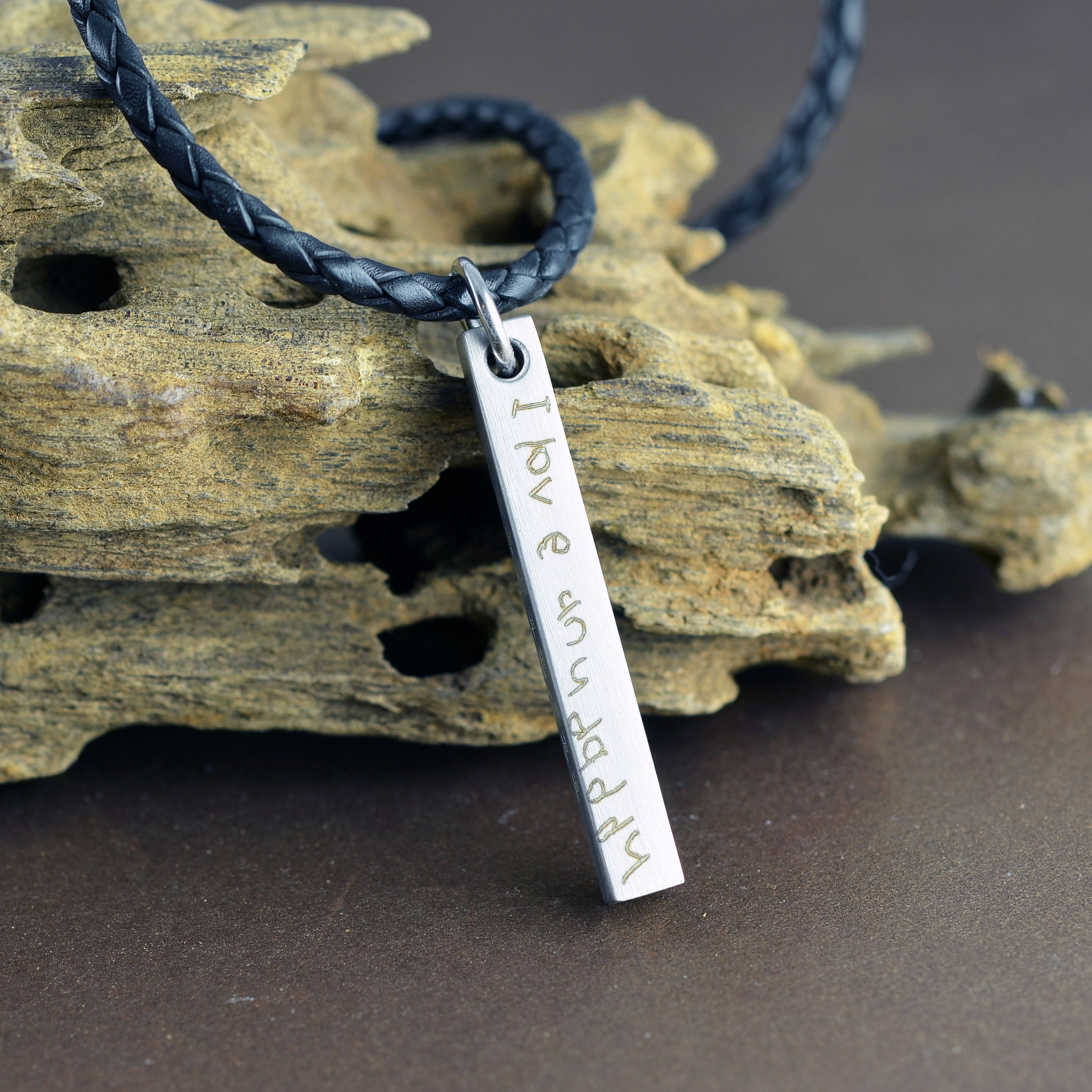fathers day necklace engraved