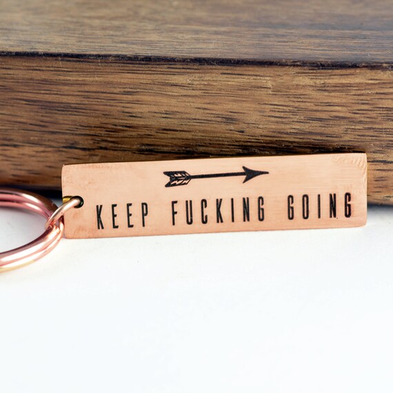 Kisseason Keep Fucking Going 2020 Keychain Inspirational Gift Key Chain for Men Women Best Friend Jewelry