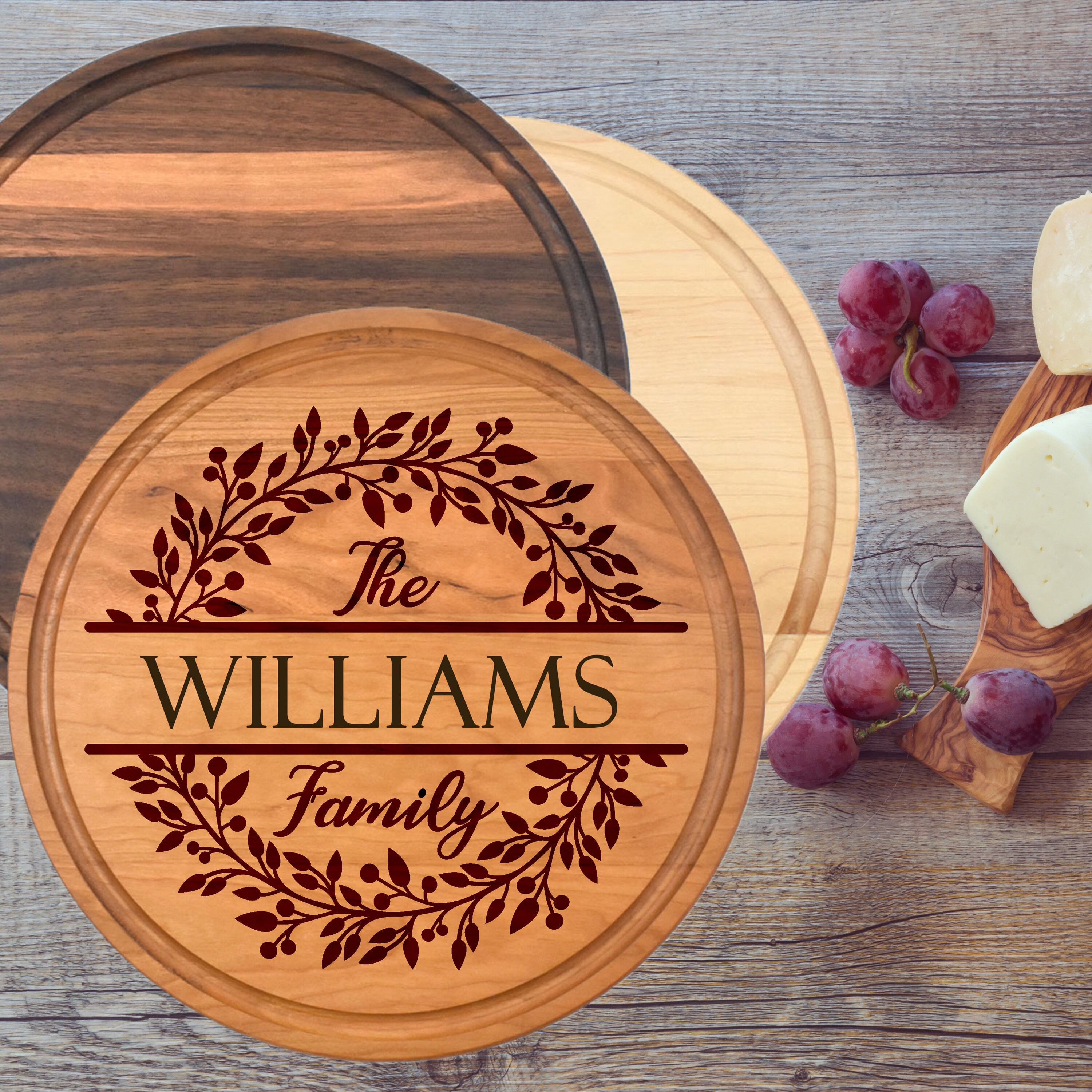 Personalized Round Cutting Board Custom Round Cutting Board Etsy