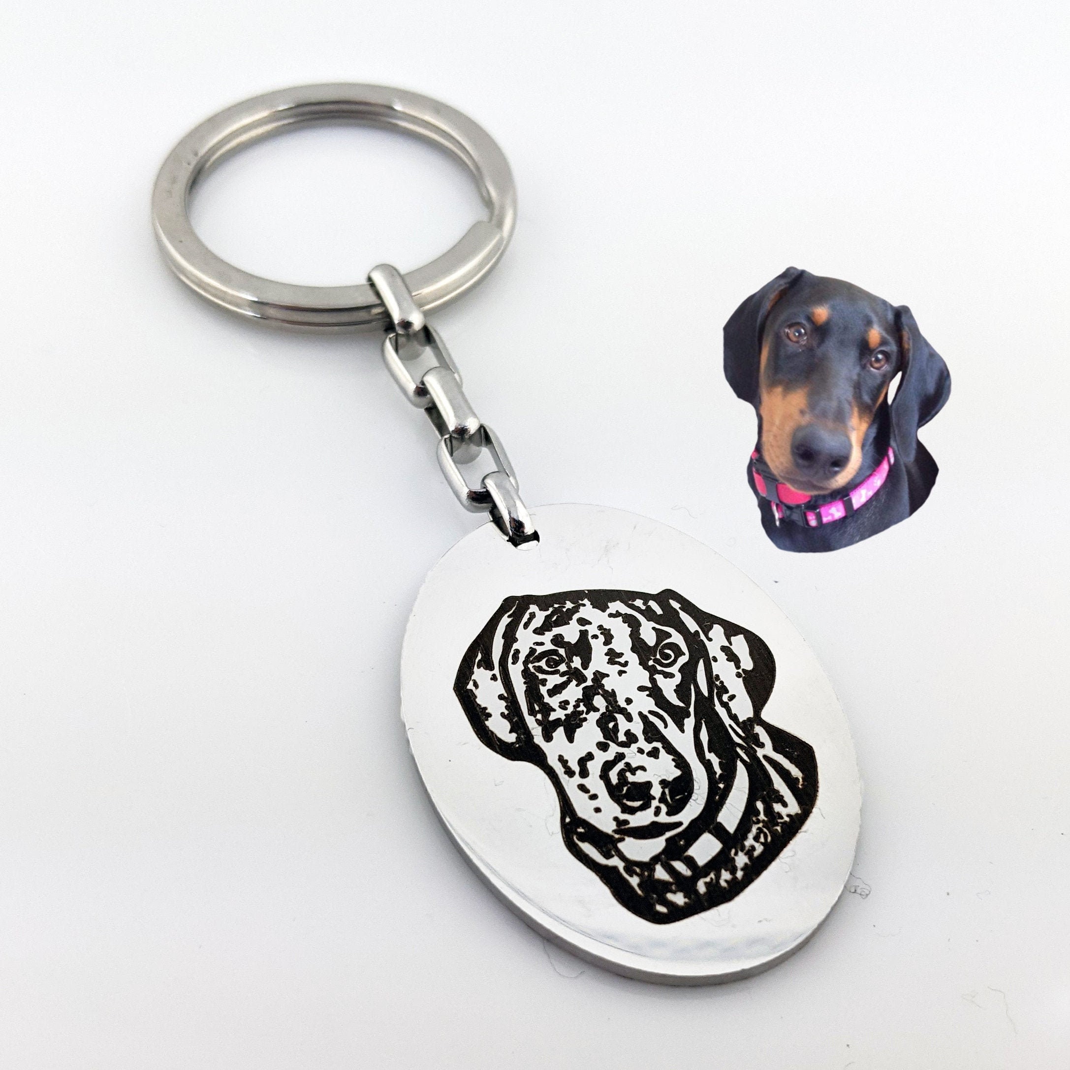Pet Portrait Keychain Pet Photo Keychain Custom Dog Portrait Etsy UK