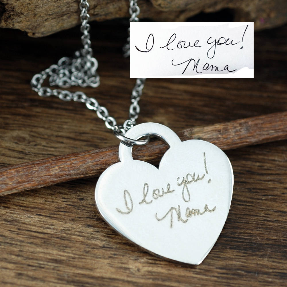 Signature necklace of a loved ones handwriting picture