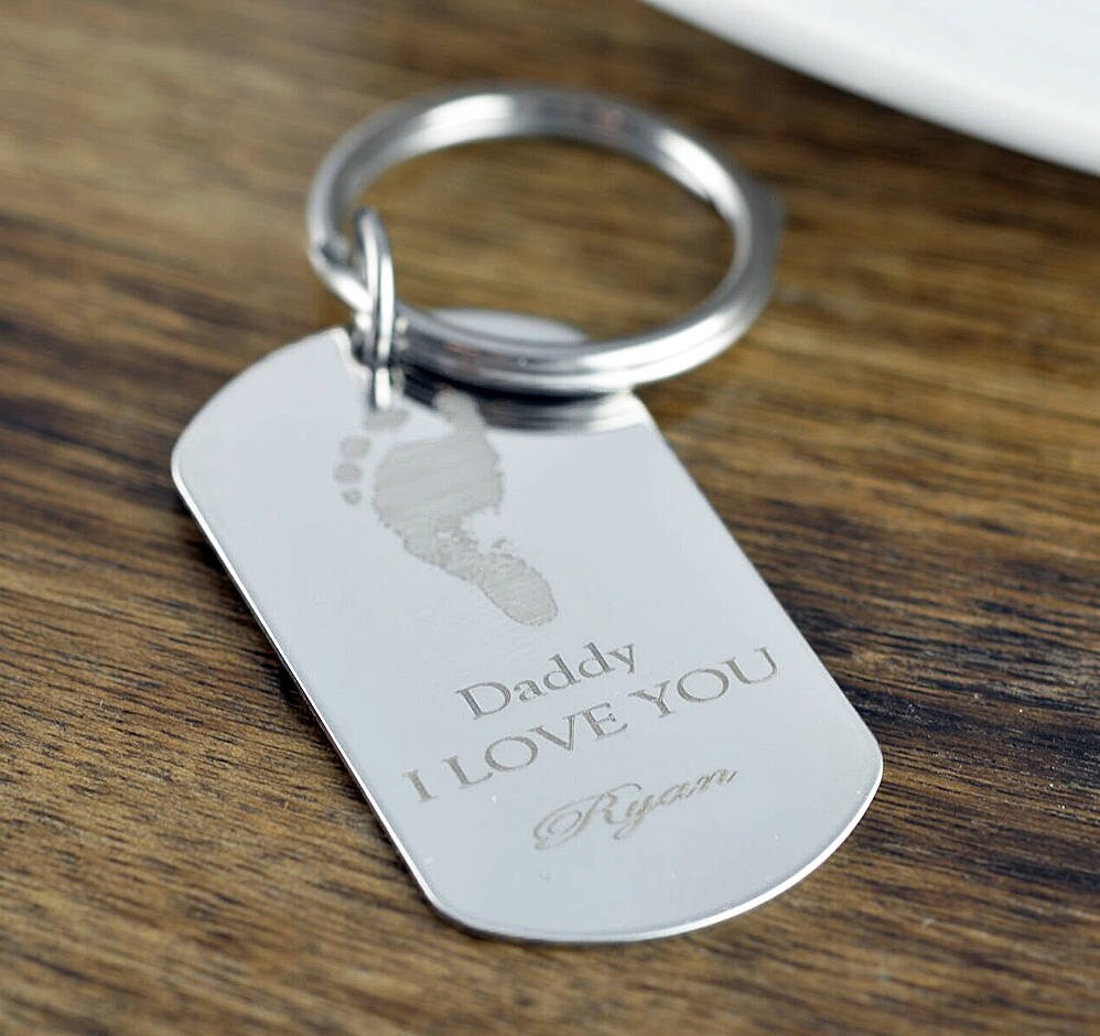 Personalized FootPrint Keychain Fathers Day Gift Actual Etsy