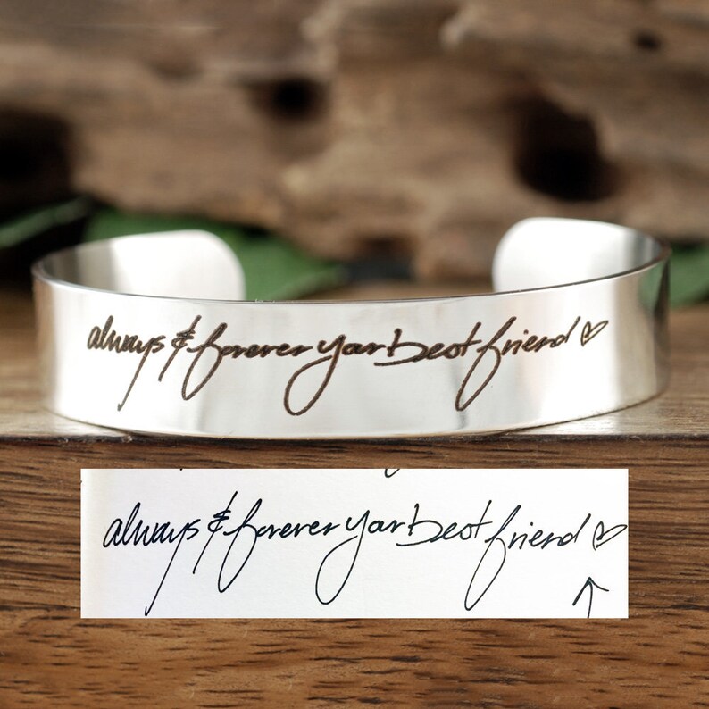 Rose Gold Handwriting Bracelet Signature Handwriting Etsy
