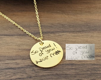 Actual Handwriting Necklace, Handwritten Jewelry, Memorial Necklace, Personalized Signature Necklace, Memorial Necklace, Memorial Jewelry