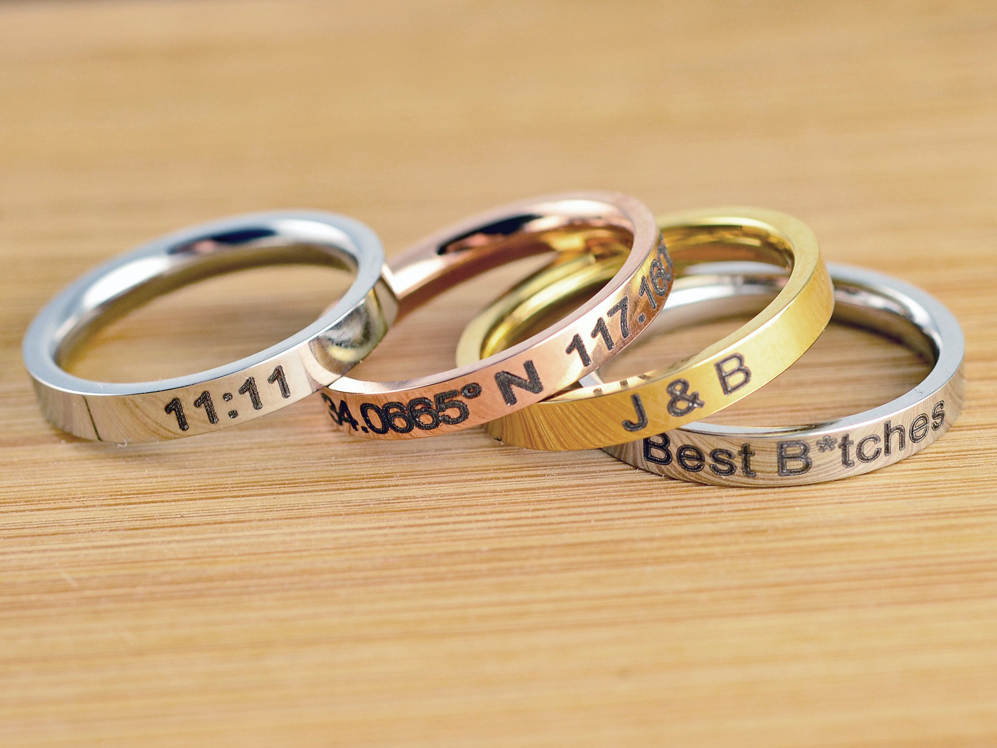 Personalized Stacking Rings Inspirational Jewelry Etsy