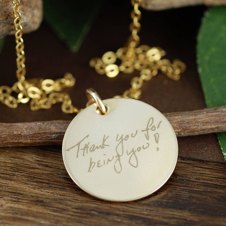 Actual Handwriting Necklace Handwritten Jewelry Memorial Etsy