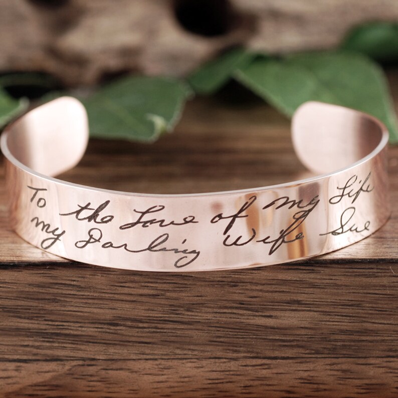 Rose Gold Handwriting Bracelet Signature Handwriting Etsy