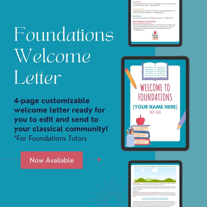 Editable Welcome Letter for Classical Education Tutors – Tutor ...