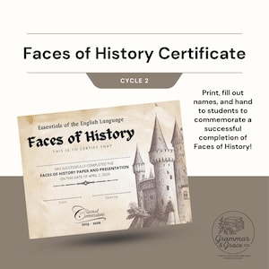 Faces of History Certificate | Classical Conversations Cycle 2 Medieval History (Editable in Canva)