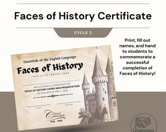 Certificado Rostros de la Historia / Ciclo 2 de Conversaciones Clásicas: Historia Medieval (Editable en Canva)
