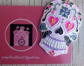 Sugar skull 56mm x 35mm zinc alloy pendant for necklaces chunky jewelry chunky gumball wholesale supplies bubblegum skull charm Halloween