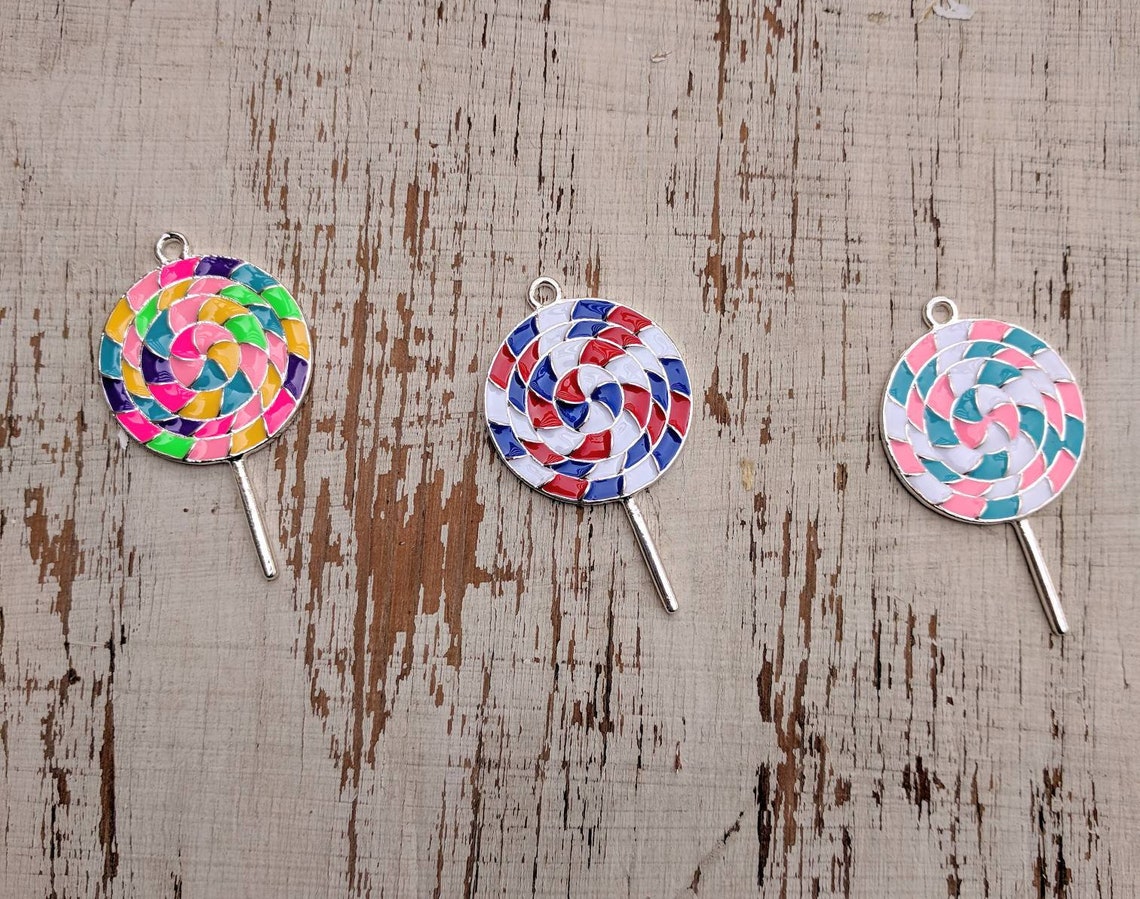 4831mm Lollipop Summer Chunky Zinc Alloy Pendant for Etsy