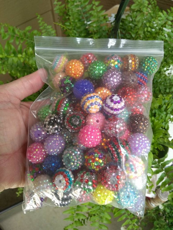 20mm BULK PRICE 100ct RANDOM Mixed Sampler Rhinestone Bubblegum