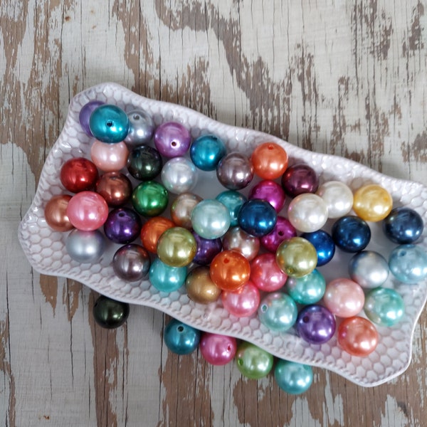 20mm BULK PRICE (100ct) RANDOM mixed sampler pearl bubblegum gumball beads wholesale chunky  jewelry sampler destash grab bag