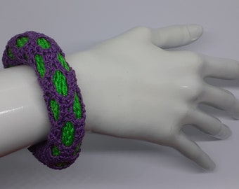 Chunky crochet colourful bangle