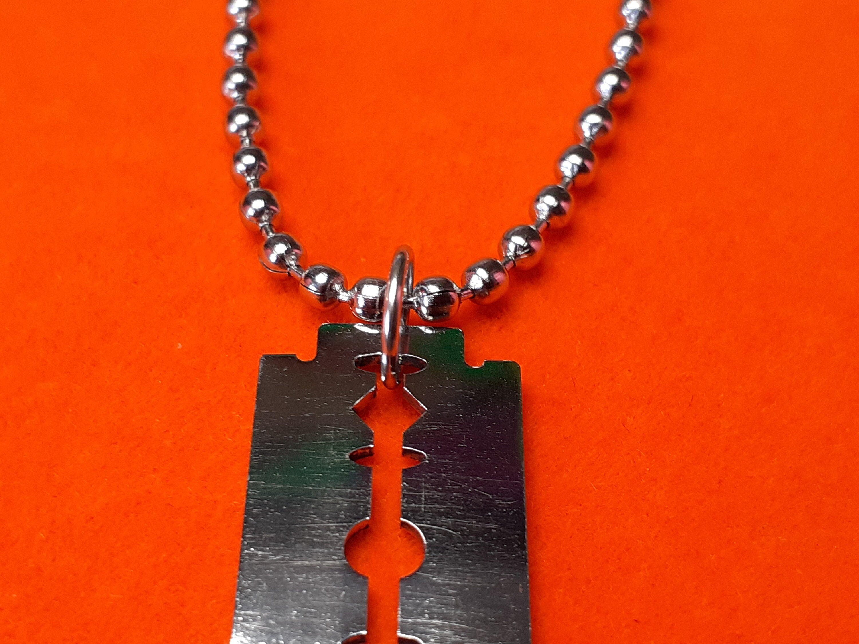 Mini Stainless Steel Razor Blade Necklace Etsy
