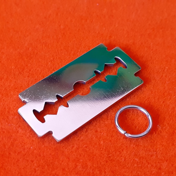 Mini Stainless Steel Razor Blade Charm