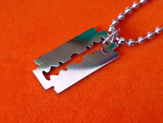 Mini Stainless Steel Razor Blade Necklace 